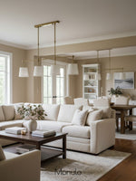 Load image into Gallery viewer, Fabric Shade Pendant Light - Linear Hanging Lamp for Kitchen Island
