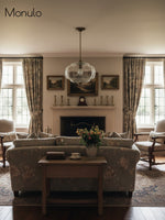 Load image into Gallery viewer, Vintage Milk Glass Semi Flush Mount Eloise Pendant Light
