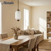 Suspension Eloise en verre laiteux festonné d'inspiration vintage - Luminaire d'appoint moderne pour cuisine et chambre