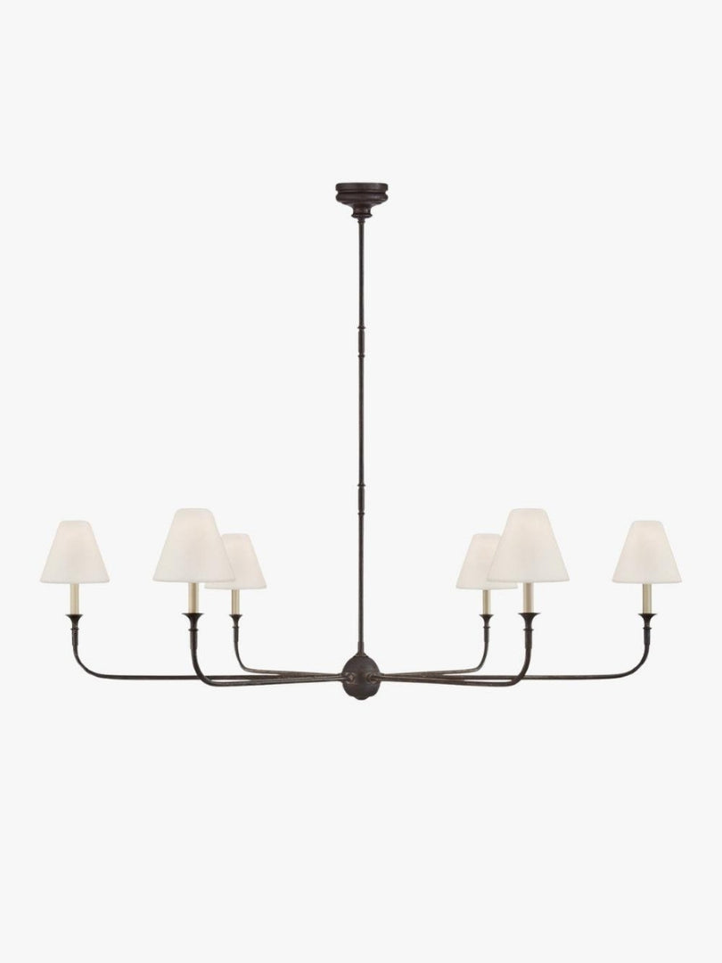 Sleek Chandelier Featuring Layered Linear Silhouette