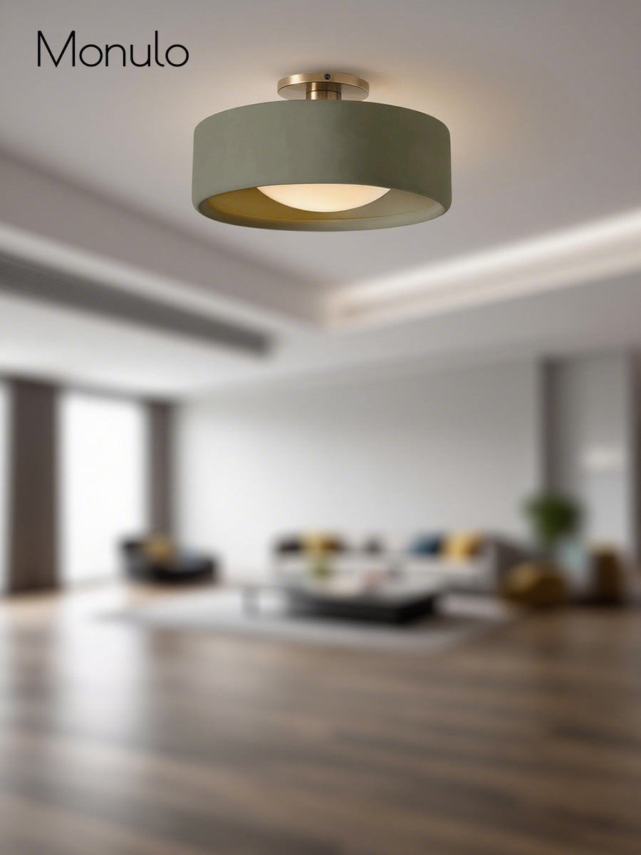 Cerova Porcelain Flush Mount Ceiling Light – Modern Low-Profile Fixture