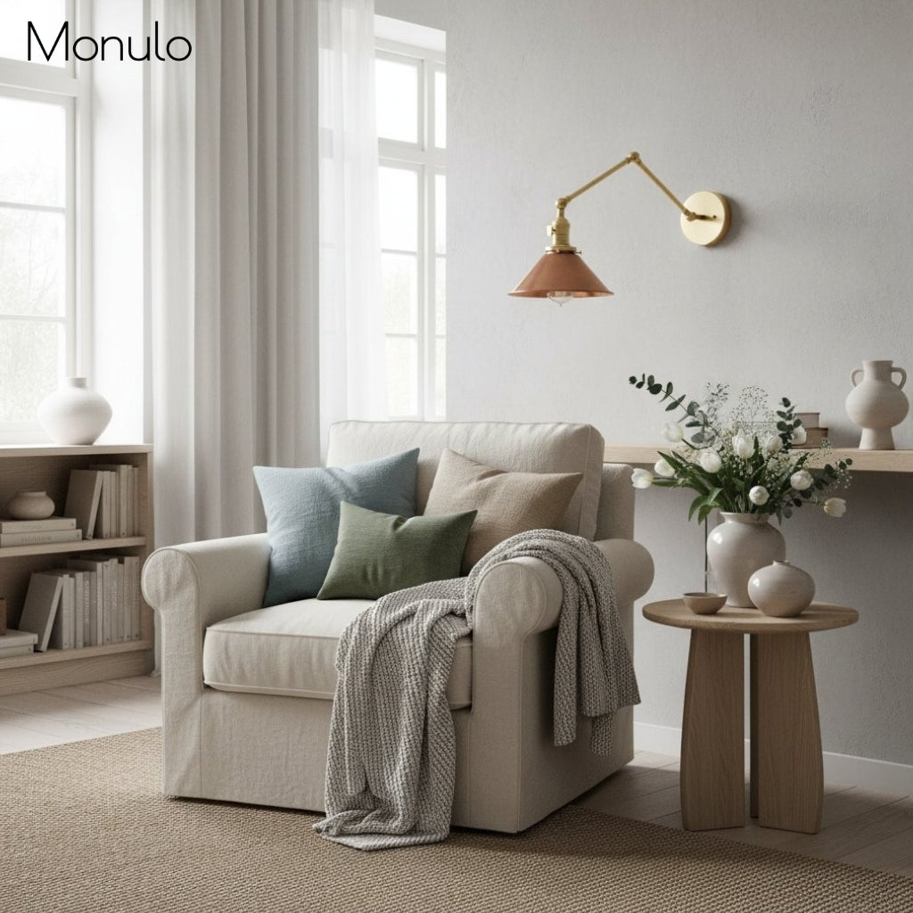 Conique Metal Minimalist Swing-Arm Wall Light - Modern Wall Sconce for Living Room & Home Office