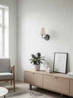 Load image into Gallery viewer, Fibura Fabric Wall Sconce – Elegant Wall Sconce for Bedroom and Hallaway Vintage Style
