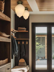 Art Deco Flower Bud Milk Glass Fixed Ceiling Light