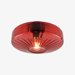 Cargar imagen en el visor de la Galería, Lámpara de techo empotrada de vidrio ondulado multicolor vintage Verdoma - Lámpara de techo decorativa retro para cocina o pasillo