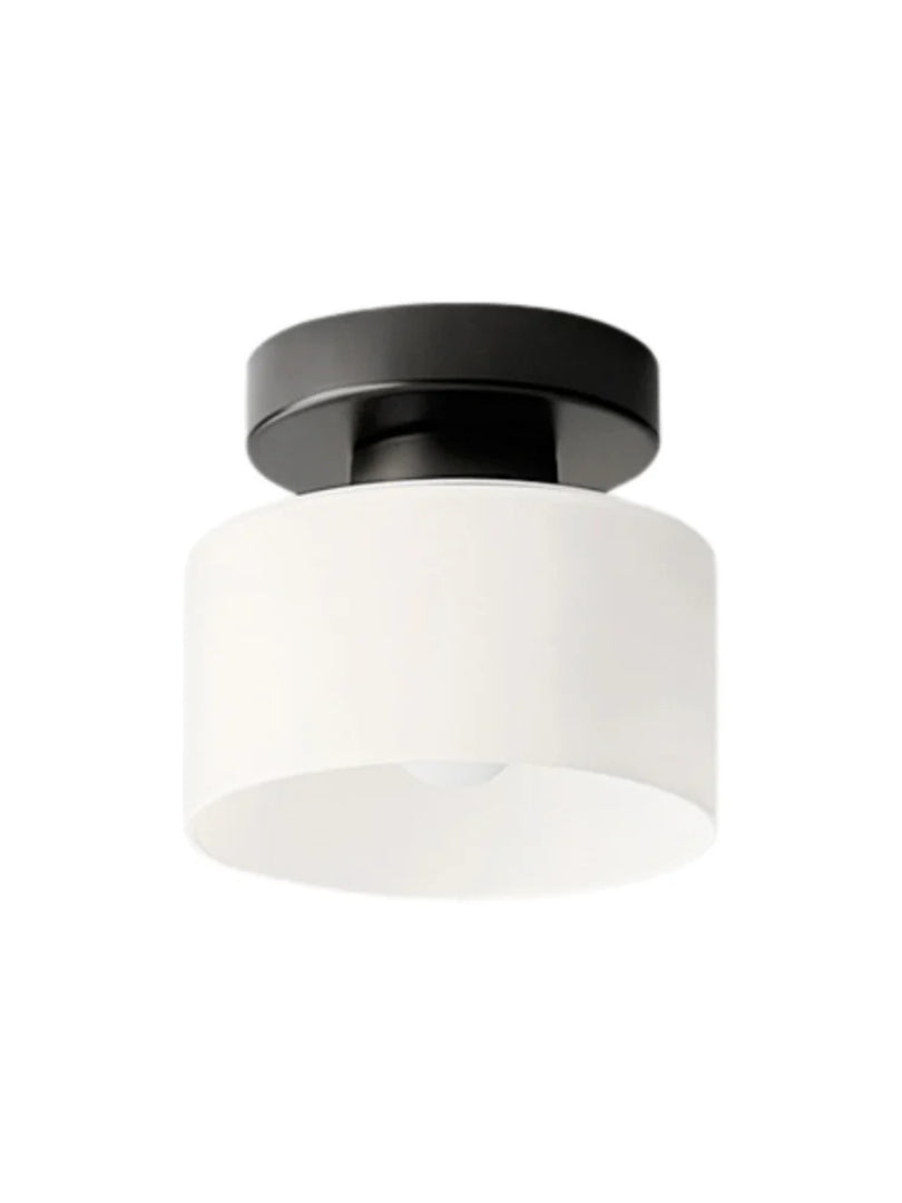 Nordic Morandi Cylinder Glass Ceiling Light – Colorful Fixture For Hallways