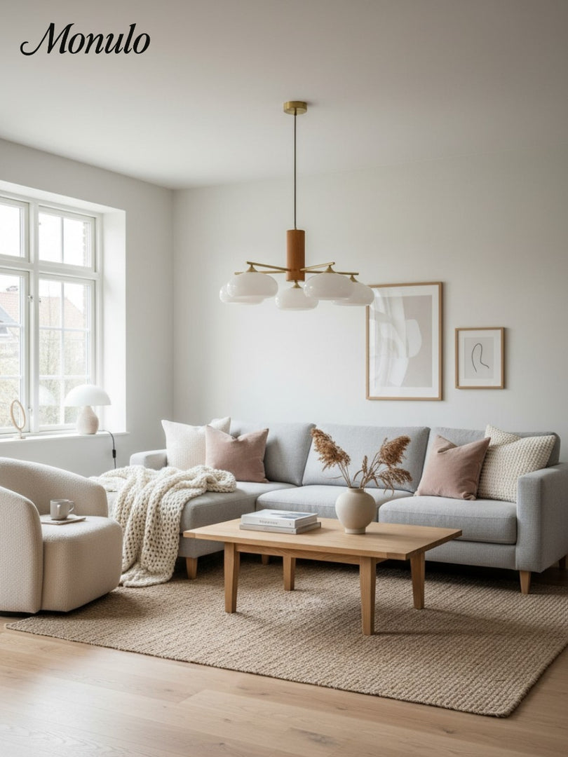 Medieval Log Style Vintage Glass Chandelier