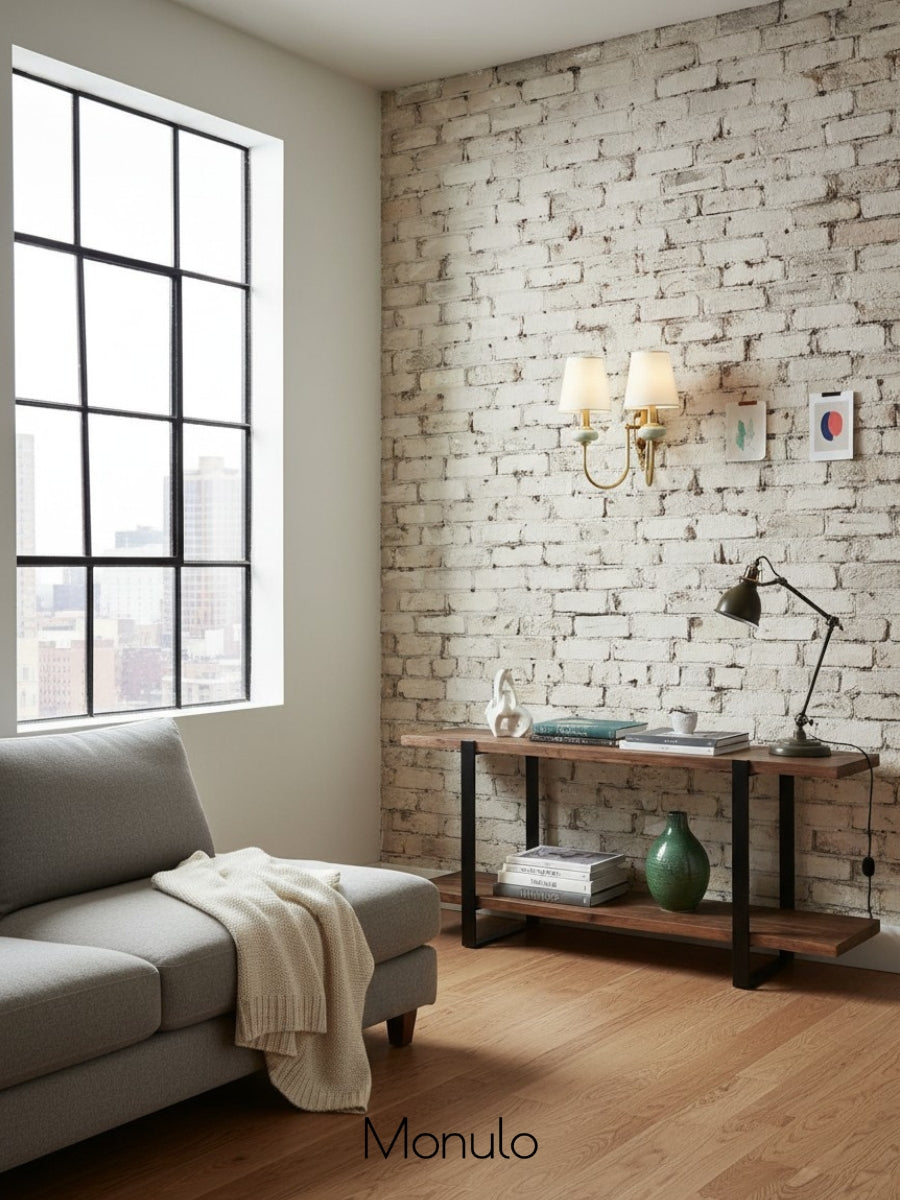 Classic Fabric Shade Sconce – Ceramic Wall Light for Hallway or Bedroom