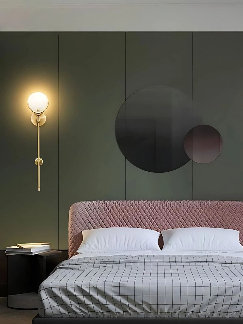 Aplique de pared de alabastro Antoinett redondo, de estilo largo y ligero, de lujo