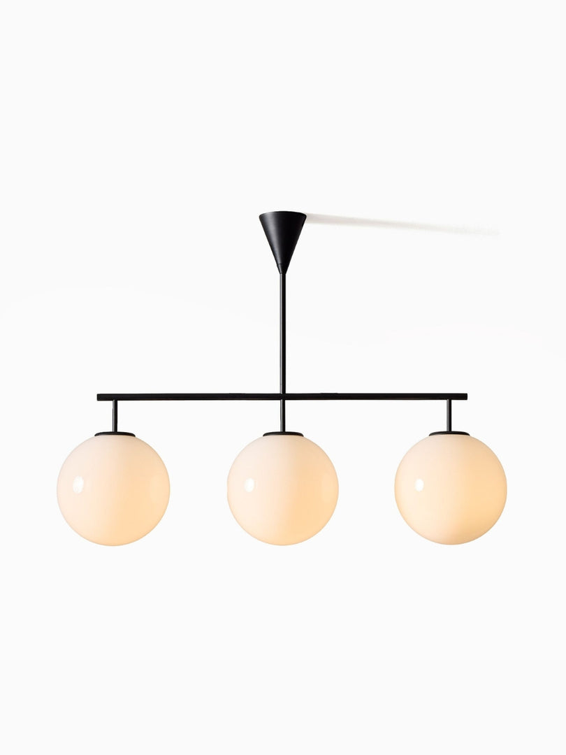 Lámpara de araña Ulvara con diseño lineal de globo de vidrio: elegancia contemporánea