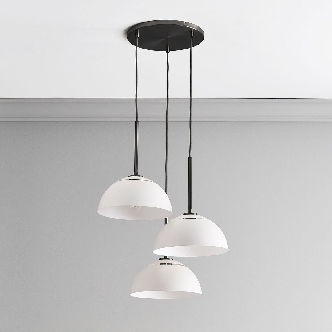 Parvion 3 Light Dome Chandelier - Modern Metal Chandelier For Dining