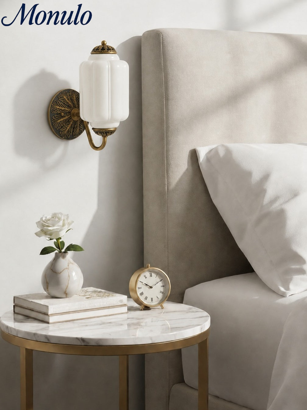 Vintage Milchglas Wandleuchte Nachttisch Flur Eloise Wandleuchte