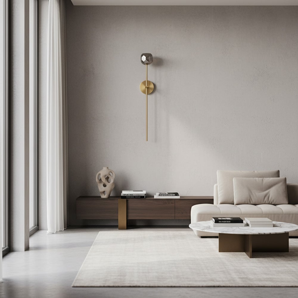 Luxury Crystal Wall Sconce - Brass Frame Modern Wall Light