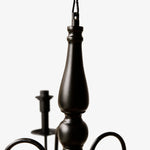 Load image into Gallery viewer, Close view of the black turned center column and hanging chain