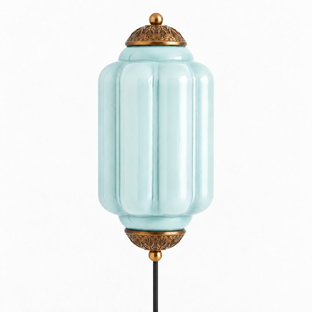 Eloise Fluted Leaf-Relief Plug-In Wall Sconce