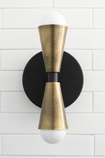 Cargar imagen en el visor de la Galería, Pyralis Cone Linear Statement Wall Sconce - Modern Two Light Fixture

