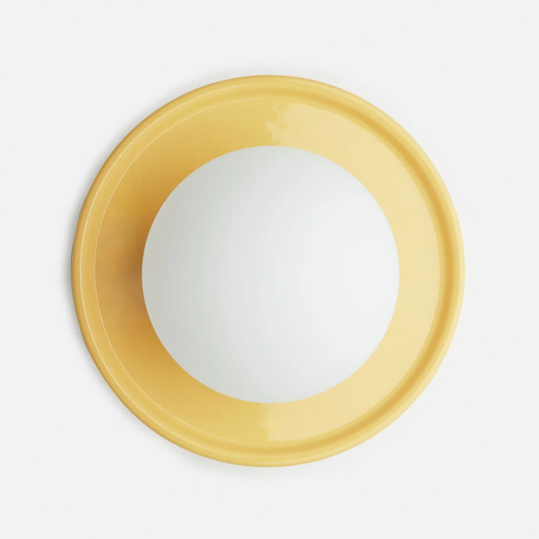 Solna Minimalistische Runde Glas-Wandleuchte mit Keramikfuß für Schlafzimmer und Flur