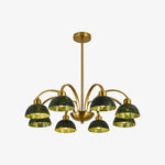 Bild in Gallery-Viewer laden, Green Jade Scalloped Dome Chandelier