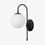 Bild in Gallery-Viewer laden, Milk Glass wall sconce in Black, style A