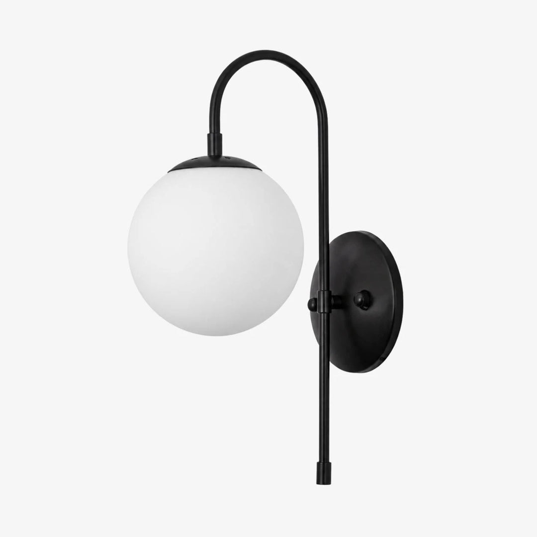 Milk Glass wall sconce in Black, style A