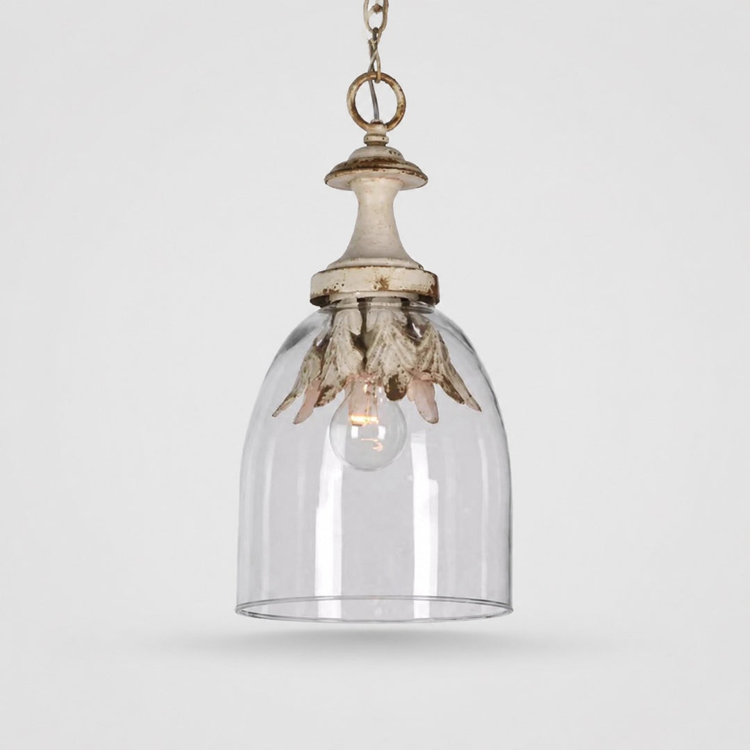 Vintage Distressed Glass Petal Pendant Light