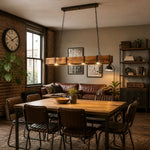 Bild in Gallery-Viewer laden, Rustic Wood Bar Pendant Light with Spotlights