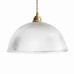 Bild in Gallery-Viewer laden, Clear ribbed glass pendant light on a white background