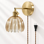 Charger l'image dans la visionneuse de galerie, Amber tulip glass plug-in wall sconce