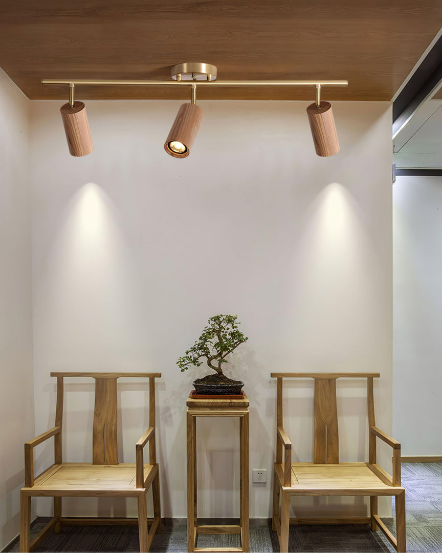 Iluminación de riel de madera Thio