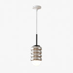 Bild in Gallery-Viewer laden, Iron Pendant Lamp with Ribbed Shade - Cream Style Light for Bedroom