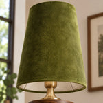 Charger l'image dans la visionneuse de galerie, Close-up of the olive green velvet chandelier shade