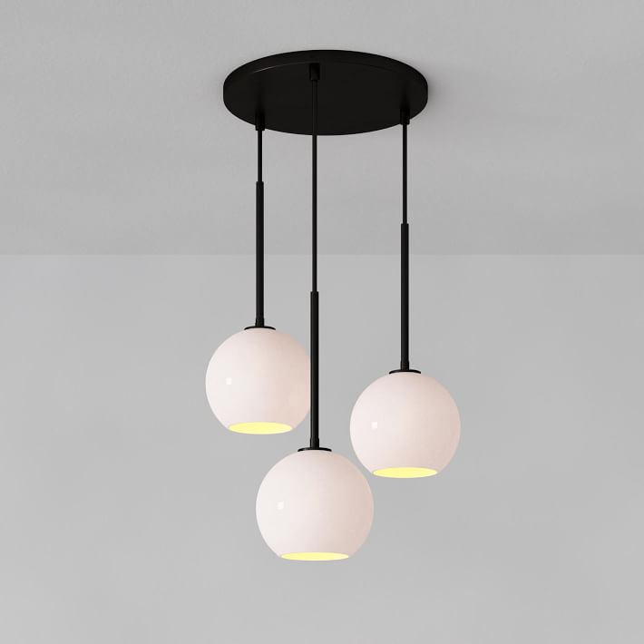Lámpara de araña minimalista de cristal Selvion: luminaria escultural de vidrio artesanal