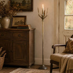 Cargar imagen en el visor de la Galería, Vintage Brass Wheat Floor Candle Holder
