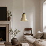Cargar imagen en el visor de la Galería, Cream yellow glass pendant light in a living room