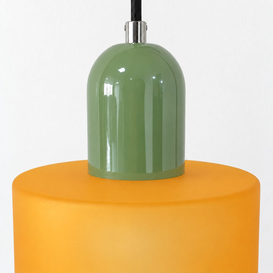 Mid‑Century Macaron Plug‑in Swag Pendant Light - Colorful Shade Hanging Lamp for Home Decor