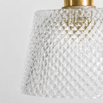 Cargar imagen en el visor de la Galería, clear diamond-textured pressed glass shade close-up