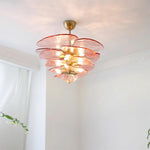 Load image into Gallery viewer, Lotus Leaf Layered Glass Chandelier
