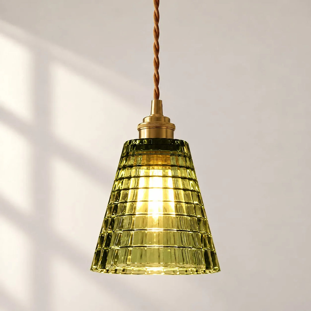 Nordic Brass Colored Glass Pendant Lamp