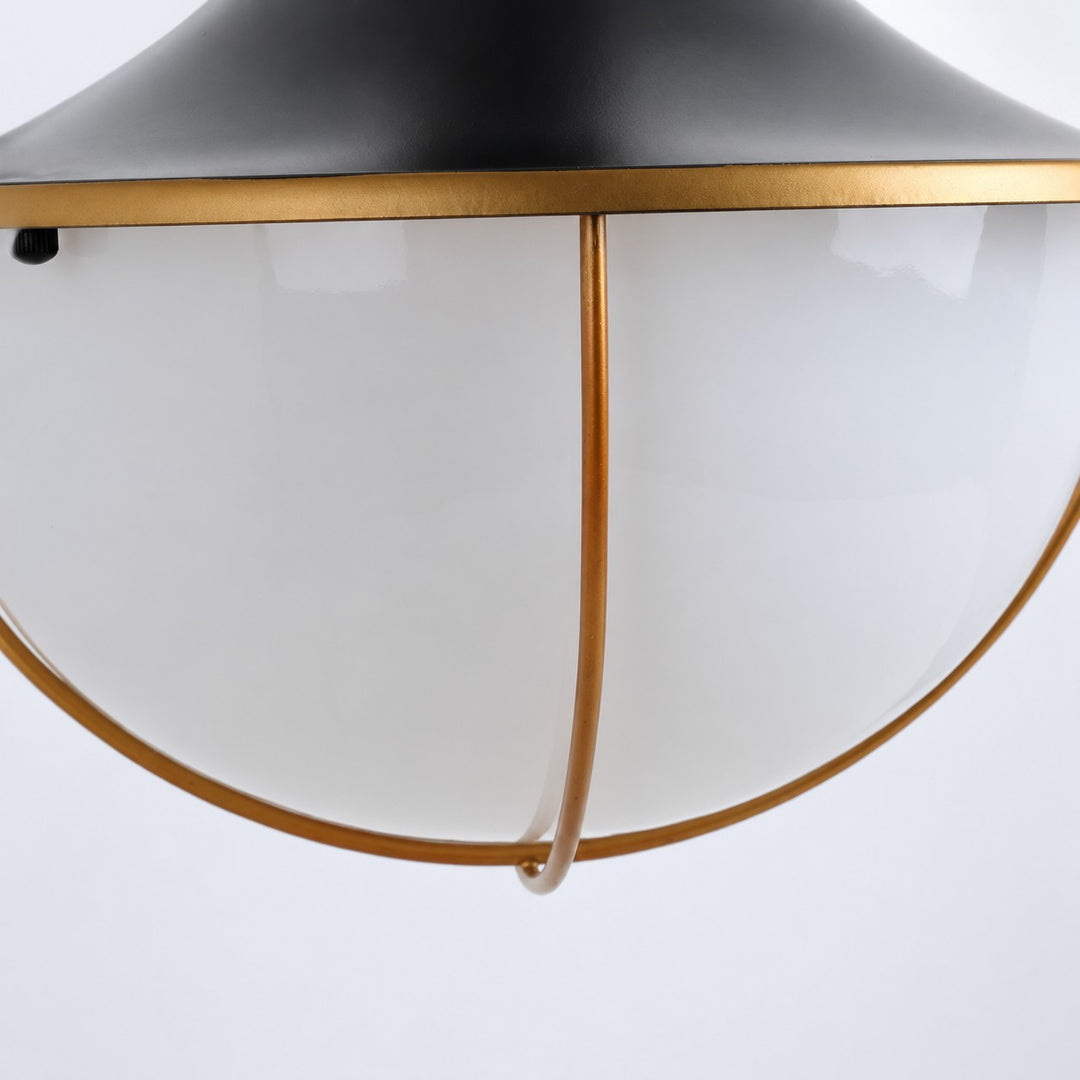 Black and Gold Outdoor Wall Lantern