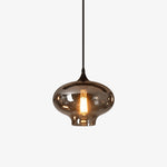 Bild in Gallery-Viewer laden, Smoky Gray Hand-Blown Glass Plug-In Pendant