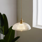 Charger l'image dans la visionneuse de galerie, Polished Brass Domed Glass Plug-In Pendant