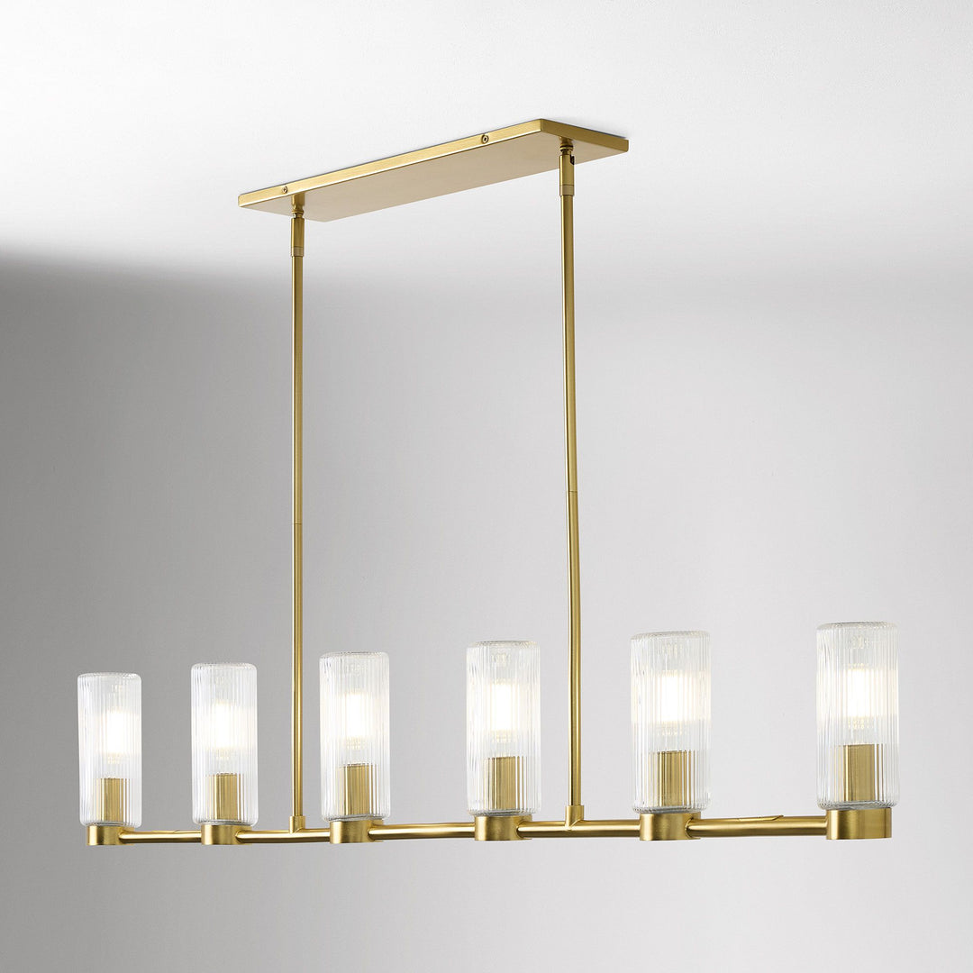 Rivora Fluted Glass Chandelier – Elegant Ribbed Lasting Design