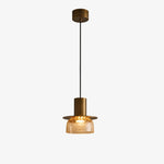 Load image into Gallery viewer, Style A pendant with amber crackle glass shade