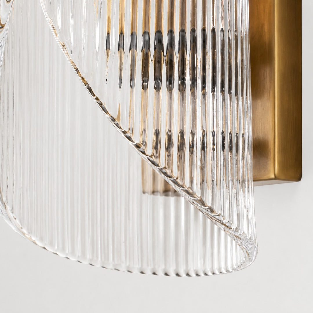 Vintage Ripple Glass Wall Sconce