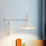 Cargar imagen en el visor de la Galería, Aplique de pared de metal blanco con brazo ajustable
