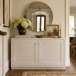 Load image into Gallery viewer, Pearl white cabinet knobs on an entryway cabinet