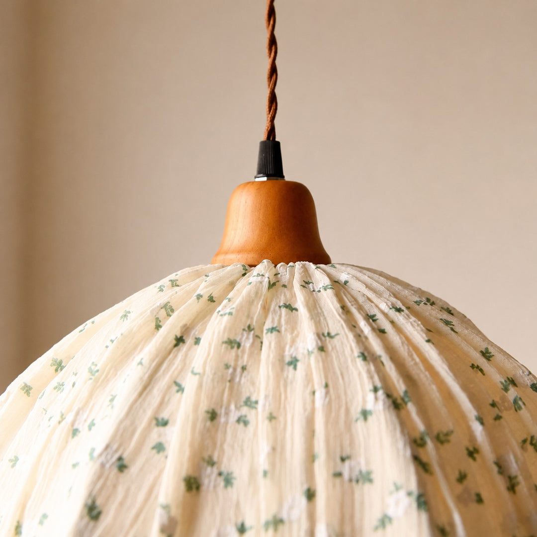 Soft fabric pendant lamp room scene