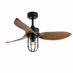 Cargar imagen en el visor de la Galería, 38 inch black downrod ceiling fan light with cage shade and remote