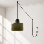 Bild in Gallery-Viewer laden, Mid‑Century Macaron Plug‑in Swag Pendant Light - Colorful Shade Hanging Lamp for Home Decor