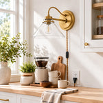 Load image into Gallery viewer, Aurenza Curved Arm Cone Wall Sconce